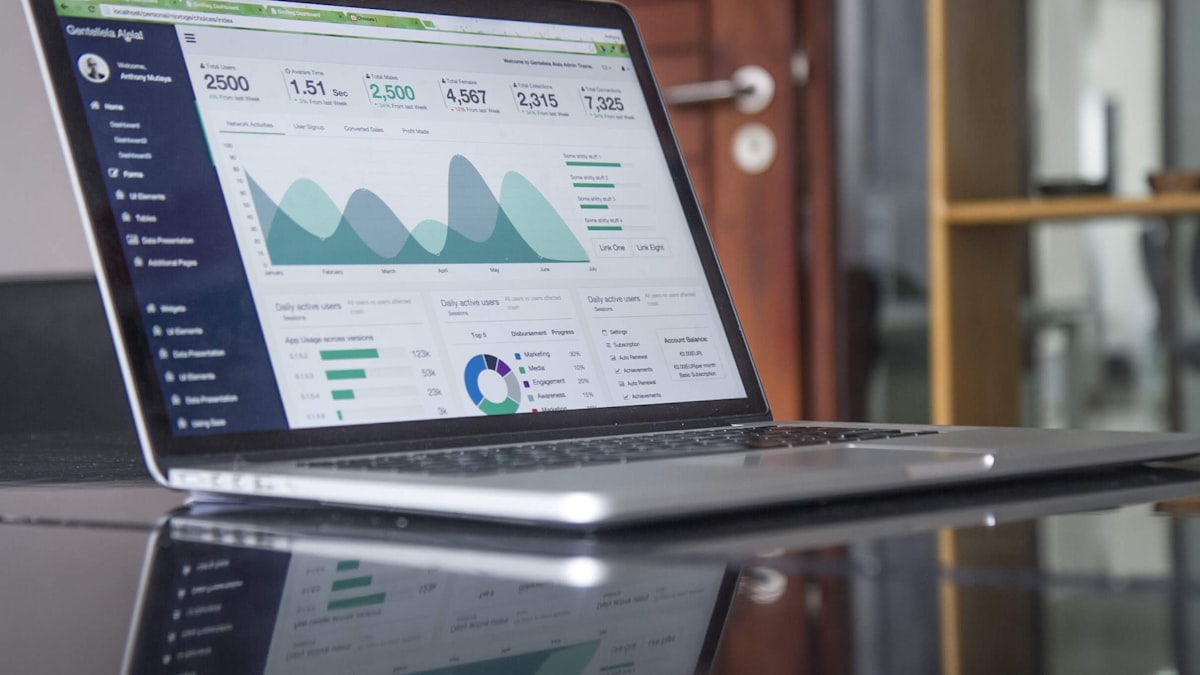 Person reviewing data charts on a monitor