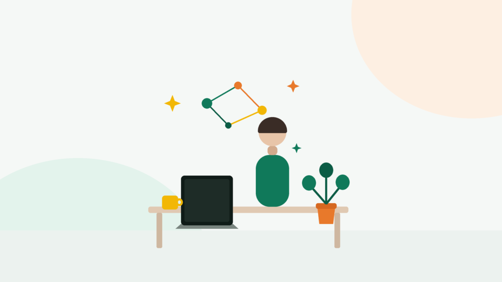 person working with AI at a home desk